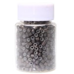 NIACONN 1000Pcs 4mm Dark Brown Hair Tinsel Beads, Microlink Rings I Tip Hair Extension Beads with Silicone Lined