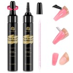 UNA GELLA Quick Removal Gel Nail Glue Remover for Press On Nails: Acrylic Nails Semi Solid Nail Glue Acetone-Free, Not for Gel Polish Base Coat Soak Off Remover Kit Drip Use, 12ml*2pcs