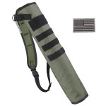 KRATARC Archery Lightweight Back Arrow Quiver Dual Use Foldable Compact Hip Arrows Bag with Molle System Hanged for Target Shooting (Ranger Green - diameter 3.5\'\')