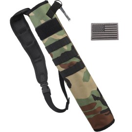 KRATARC Archery Lightweight Back Arrow Quiver Dual Use Foldable Compact Hip Arrows Bag with Molle System Hanged for Target Shooting (Woodland - diameter 3.5\'\')