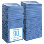SIMPLI-MAGIC Cotton Shop Towels 14x12 (90 Pack) - Reusable Cleaning Shop Rags for Automobiles, Industries, Garage and Homes (Blue)