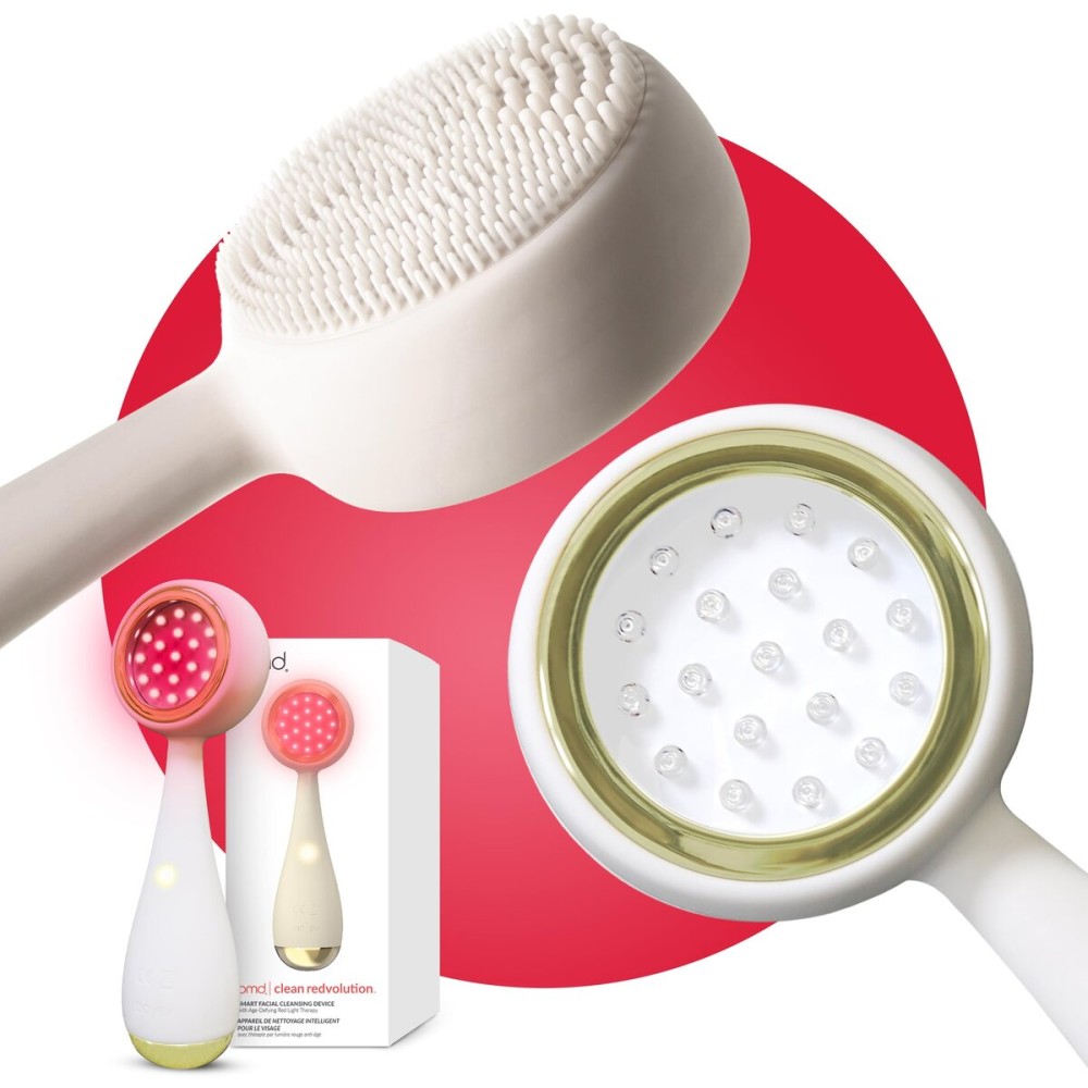 PMD Beauty Redvolution Facial Device - Silicone Brush & Facial Red Light Therapy Devices - Light Therapy for Face - Firms & Tones Skin