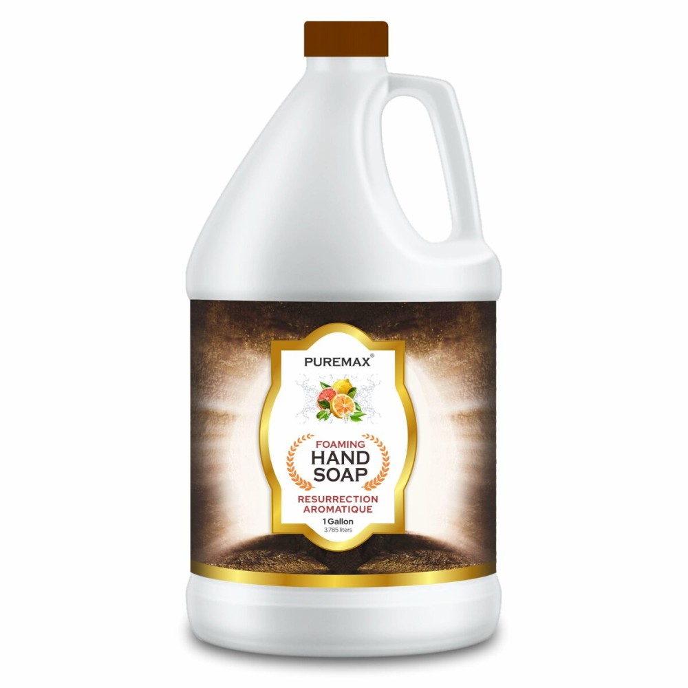 Puremax Foaming Hand Soap Refills with Essential Oils | Resurrection Aromatique | Citrus Smell | Gentle, Moisturizing | Biodegradable Formula | Made in USA | 128 Fl Oz (1 Gallon) |
