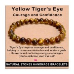 AD Beads Handmade Gemstone Stretch Elastic Bracelet Crystal Healing Reiki Nature\'s Beauty and Spiritual Essence Unisex (6mm, Yellow Tiger\'s Eye)