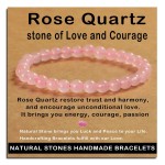 AD Beads Handmade Gemstone Stretch Elastic Bracelet Crystal Healing Reiki Nature\'s Beauty and Spiritual Essence Unisex (6mm, Rose Quartz)