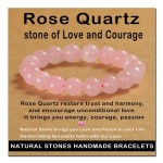 AD Beads Handmade Gemstone Stretch Elastic Bracelet Crystal Healing Reiki Nature\'s Beauty and Spiritual Essence Unisex (10mm, Rose Quartz)