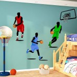 3D Basketball Player Wall Decals Decors for Boys Room,Basketball Slam Dunk Wall Decor for Boys Bedroom