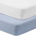 GUNTAIL Crib Sheets for Boys Girls,100% Cotton Fitted Crib Sheet 2 Pack for Standard Crib and Toddler Mattress, Super Soft Breathable Baby Sheet 28x52x8in (White & Gray)