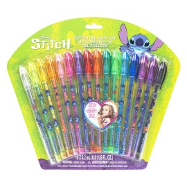 Disney Stitch 16 Piece Glitter Pen Body Art Set, Glittery and Bright Colors, Ages 3+ by Townley Girl