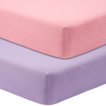 GUNTAIL Crib Sheets for Boys Girls,100% Cotton Fitted Crib Sheet 2 Pack for Standard Crib and Toddler Mattress, Super Soft Breathable Baby Sheet 28x52x8in (Purple & Pink)