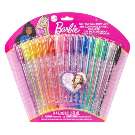 Barbie 16 Piece Glitter Pen Body Art Set, Glittery and Bright Colors, Ages 3 by Townley Girl