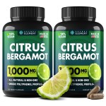 (2 PACK) Citrus Bergamot Extract 1000mg - Citrus Bergamot Supplement for Circulatory Health, Immunity, and Graceful Aging - 2x the potency of Citrus Bergamot 500mg - 240 Vegan Citrus Bergamot Capsules