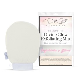 Seraphic Skincare Divine Glow Exfoliating Mitt (1pc) - 100%, Dye-Free, Bleach-Free Vegan Viscose Korean Exfoliating Glove - Body Exfoliator for Self-Tan Removal & Keratosis Pilaris