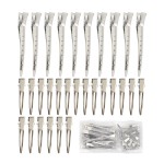 30 Pieces Metal Hair Clips Duck Billed Hair Clips Alligator Curl Clips for DIY Bow, Hair Accessories for Women Styling