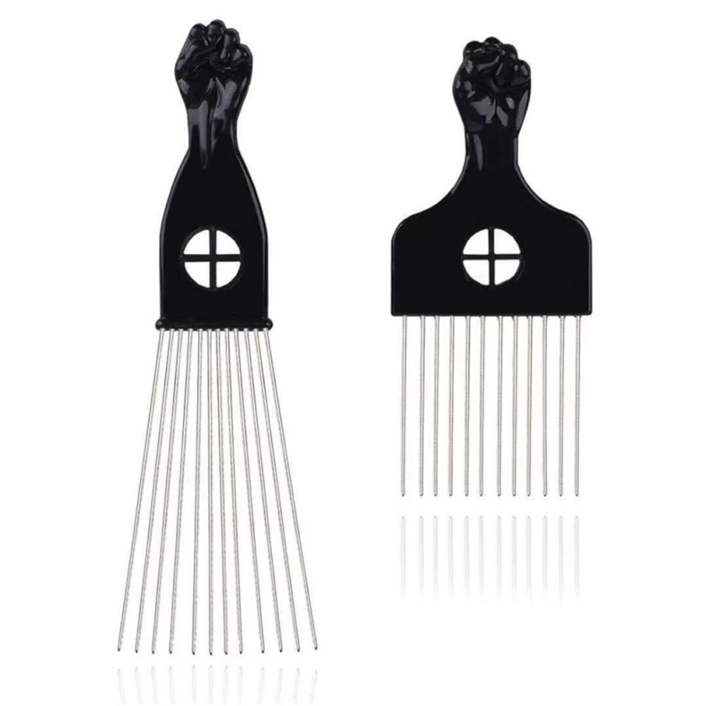 Hair Pick Comb for Curly Hair,Sturdy Plastic Afro Pick for Black Men Women with Unique Handle Design,Suitable for All Hair Lengths and Genders,Ideal Beard Pick Hair Styling Accessory and Grooming Tool