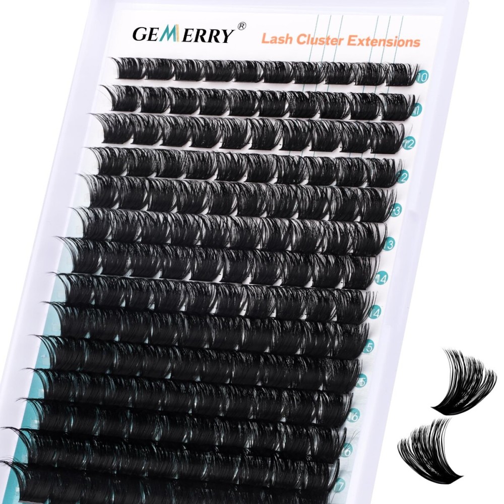 Eyelash Clusters Fluffy Lash Clusters Thick 280pcs 200D Cluster Eyelash Extensions DIY At Home Individual Lashes Cluster Lashes by GEMERRY200P-10-18mm)