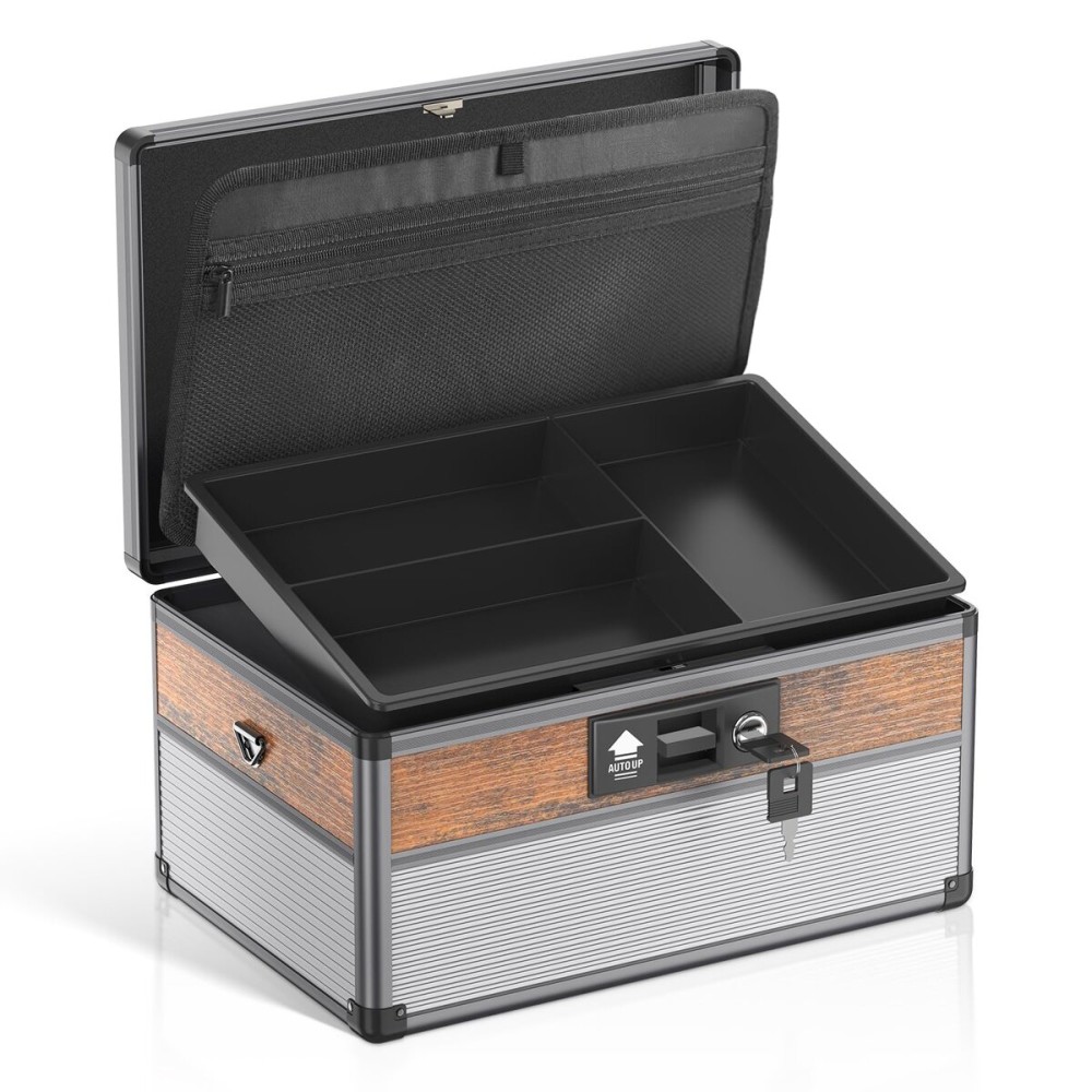 Glosen Medicine Lock Box,locking medicine box, Security Lock Boxes Large 14 x 8.85 x 7.5 Inch lock box, First Aid Key Safe Box,Lock Box for Medication