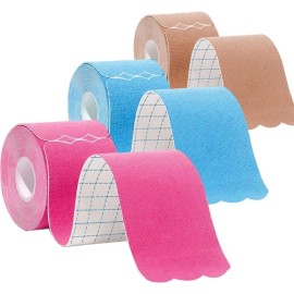 Kinesiology Tape Pro Athletic Sports Waterproof Breathable Latex Free Tape for Ankle Wrists Knees Elastic Running Tennis Swimming Football Sports Activities Tapes (3 Pack, MIX02)