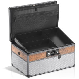 Glosen Medicine Lock Box,locking medicine box, Security Lock BoxesExtra Large16*10 * 7.5 Inch lock box, First Aid Key Safe Box,Lock Box for Medication