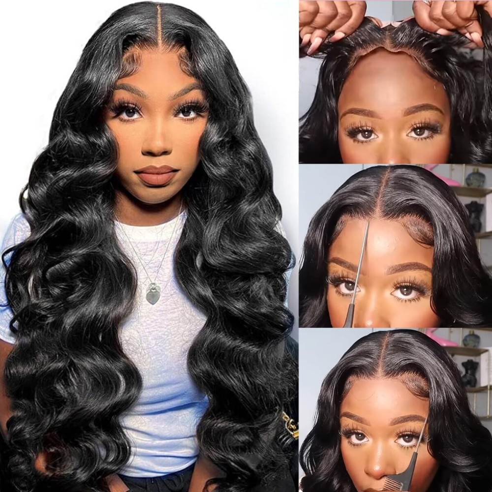 30 inch lace frontwighuman hair 13x6 Glueless Wigs Human Hair Pre Plucked Pre Cut Wear and Go Glueless Wig 10A HD Body Wave Lace Front Wigs Human Hair Pre Plucked 180 Density 3 Seconds for Beginners