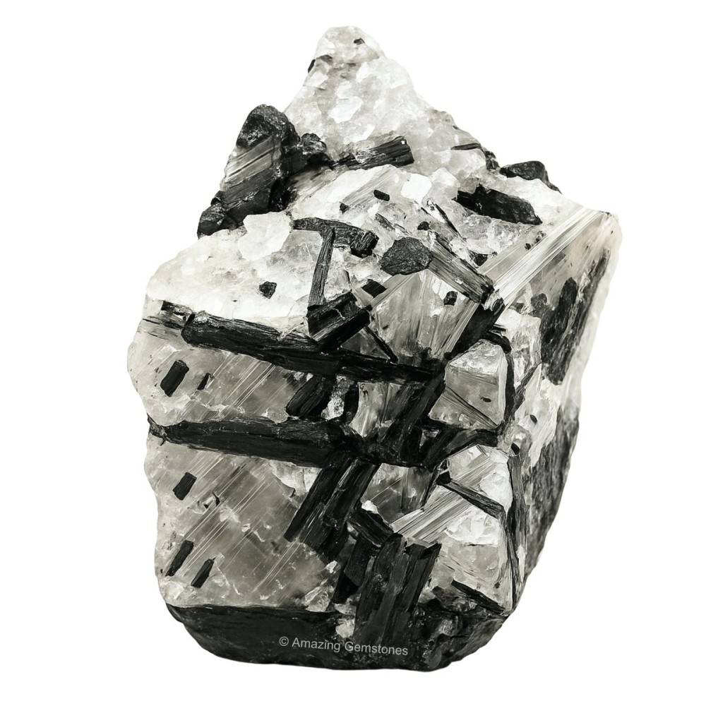 Amazing Gemstone Black Rutilated Quartz Raw Crystals and Healing Stones, Natural Rocks for Tumbling and DIY (1 Piece)