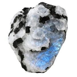 Amazing Gemstone Rainbow Moonstone Raw Crystals and Healing Stones, Natural Rocks For Tumbling - DIY Raw Stones And Crystals (1 Piece)