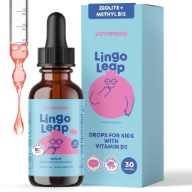 JoySpring LingoLeap - Liquid Kids Formula with Zeolite Clinoptilolite, Methylated B12 & Vitamin D3 | Gentle Daily Support for Kids Wellness | Ages 3+ | (1fl oz) 30 Servings