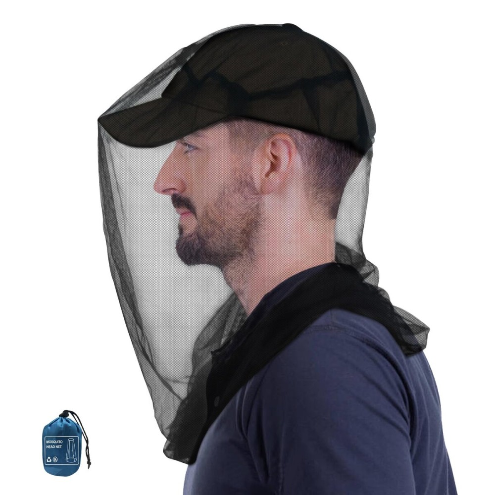 South to East Premium Mosquito Head Net for Insect 1 Pack, Ultra Large & Long, Extra Fine Holes, Fly & Bug Protection Gear for Camping, Hiking, Fishing, Gardening, Safari, Fit All Hats for Men & Women