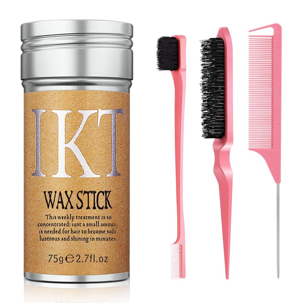 Shiyalan Hair Wax Stick, Wax Stick for Hair, Slick for Non-greasy Styling Pomade, Edge Comb, 4 Pcs3.2 Oz