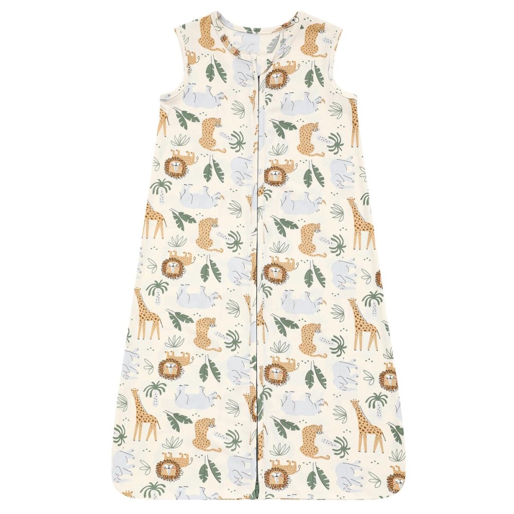 DaysU Baby Sleep Sack 6-12 Months Stretchy, Unisex Wearable Blanket 2-Way Zipper TOG 0.5, Breathable Lightweight Baby Sleeping Bag 1 Pack, Jungle, Medium