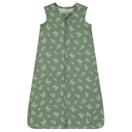 DaysU Baby Sleep Sack 6-12 Months Stretchy, Baby Unisex Wearable Blanket 2-Way Zipper TOG 0.5, Breathable Lightweight Baby Sleeping Bag 1 Pack, Leaf, Medium