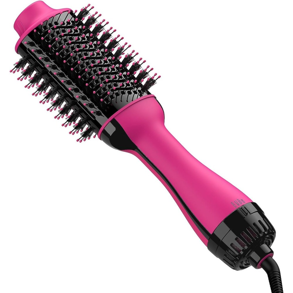 Hair Dryer Brush Blow Dryer in One, Upgraded 4 in 1 Hair Dryer and Styler Volumizer with Negative Ion Anti-frizz Ceramic Titanium Barrel Hot Air Hair Straightener Brush