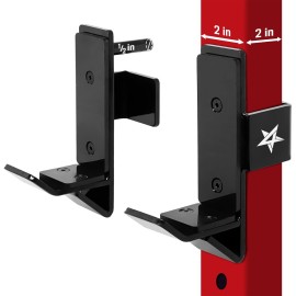 Yes4All Alloy Steel J-Hook 2*2, Hole 1/2 Power Rack Attachments - Capacity 1,000 lbs for Squat Rack for Home Gym