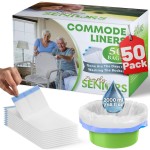 Commode Liners - 50 Strong Portable Toilet Bags - Easy to Use Bedside Commode Liners Disposable - Toilet Liners That Support Dignity of Seniors & Disabled - No More Buckets to Wash - NO Absorbent Pad