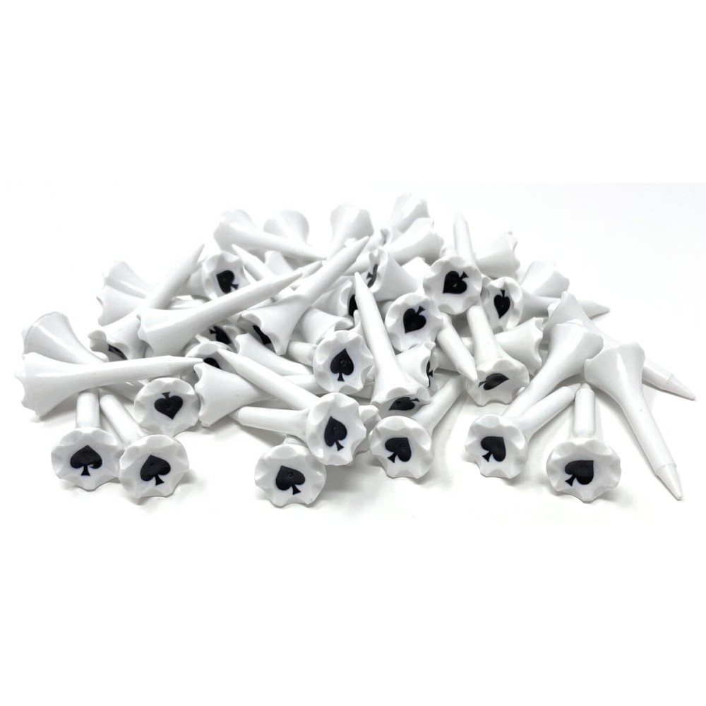 NorthPointe 1  Plastic Golf Tees - Short Tees for Irons, Par Threes, Hybrids, and Driving Range - Pack of 50 or 100 Bulk in High Visibility White Durable Plastic (50, Par 3 Ace, 1 1/2)