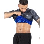 Kewlioo Men\'s Sauna Suit Shirt - Heat Trapping Sweat Compression Vest, Shapewear Top for Men, Sweat More & Look Great, Gym Workout Exercise Versatile Heat Shaper Jacket (Gray Camo, S)