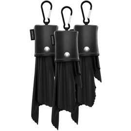 Microfiber Cloth & Glasses Wipes (3 Pack) Lens & Glasses Cleaning Cloth - Eyeglass Cleaner - Camera Lenses & Gadget Delicate Screens - Black