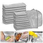 XANGNIER 20 Pcs Multipurpose Wire Dishwashing Rags for Wet and Dry,2024 New Multifunctional Non-Scratch Wire Dishcloth,Wire Cleaning Cloth,Non Scratching Metal Wire Rag for Kitchen,Counter,Dishes,Sink