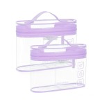 BAGSMART TSA Approved Toiletry Bag, 2 Pack Clear Makeup Cosmetic Bag Organizer, Quart Size Travel Bag for Toiletries, Carry-on Travel Accessories Essentials, Purple-2pcs