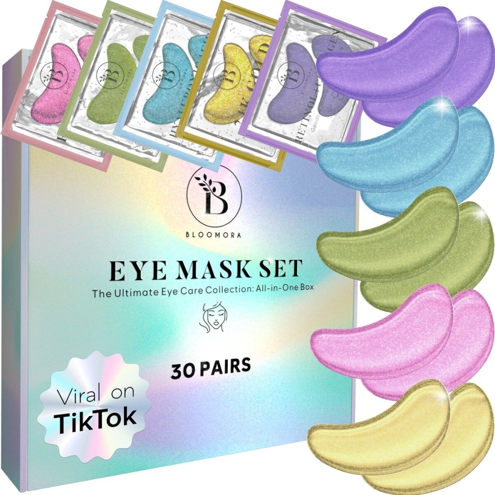 BLOOMORA Variety Under Eye Patches (30 Pairs) - For Dark Circles & Puffiness - Eye Mask for Care