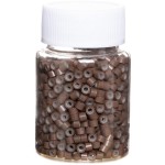 GOTDYA 1000pcs 4mm Hair Tinsel Extentions Beads, Silicone Lined Micro Rings Links,Hair Fairy Beads for Hair Extensions,Brown