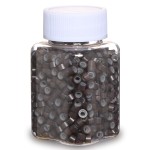 GOTDYA 1000pcs 5mm Dark Brown Extension Beads,Silicone Lined Micro Rings,MicroLink I Tip Weft Beads for Hair Tinsel and Feathers Extensions