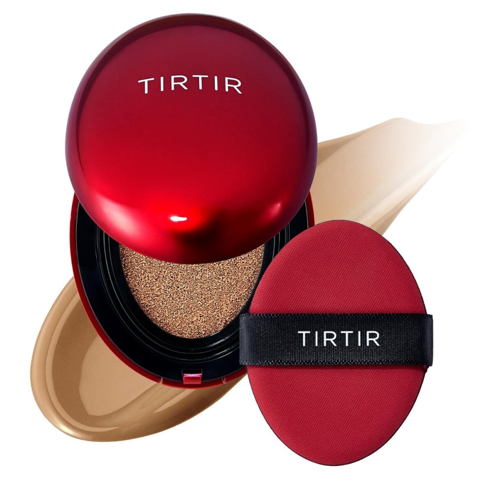 TIRTIR Mask Fit Red Cushion Foundation | Full coverage, Weightless, Skin fit, Satin Glow Finish, Korean Makeup BB Foundation, beauty, Tattoo cover up, Buildable (35N Walnut, 0.63 Fl Oz)