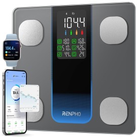 RENPHO Smart Scale for Body Weight, Weight Scale with 7-in-1 Large Display for BMI, Body Fat, Muscle Mass, 13 Body Composition, High Accurate Bluetooth Scale, 500lbs, 11.8, Elis 2XL
