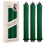 Heatless Hair Curler Rods for Overnight Satin Flexi Curls, Jumbo No-Heat Sleeping Styling Tools for All Hair Types - 3pcs Green