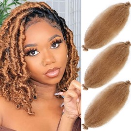 Springy Afro Twist Hair 24 Inch 3 Packs, Afro Twist Hair Pre Fluffed Spring Twist Hair Pre Separated Wrapping Hair for Soft Locs Hair Extensions (24 Inch (Pack of 3), 27)