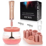 RICRIS Electric Makeup Brush Cleaner and Dryer Machine - Super Fast Clean and Dry Make Up Brushes - Automatic Cosmetic Brush Spinner Washer Tools