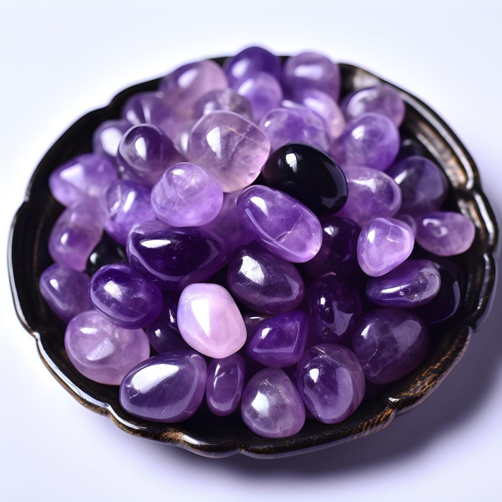 SigMntun Polished Amethyst Crystals - 0.5 10 oz Handpicked Natural Tumbled Gemstones Rocks, Pebbles for Reiki, Chakra, Healing Home Decor