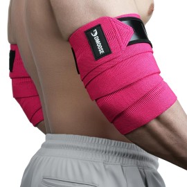 DMoose Fitness Elbow Wraps for Weightlifting (Pair) - 40\'\' Adjustable Elbow Strap for Gym Workout & Bench Press, Compression Elbow Wraps for Tendonitis & Joint Support, Elbow Sleeve Weightlifting Wrap