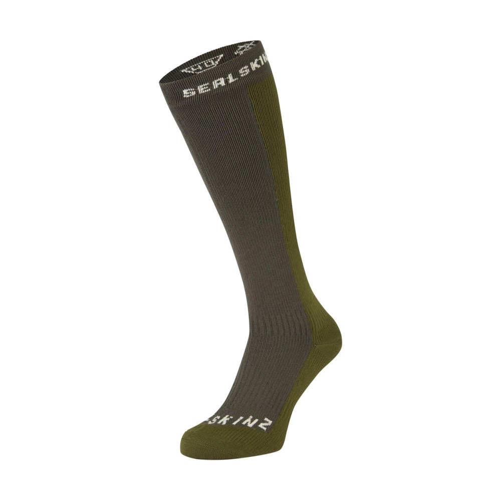 SEALSKINZ Worstead Unisex Waterproof Cold Weather Knee Length Sock, Olive, M